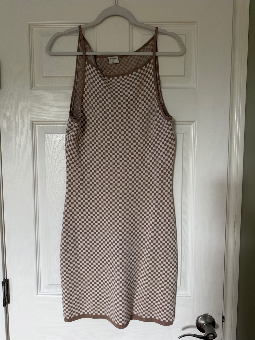A&F Brown & White Check Knit Dress